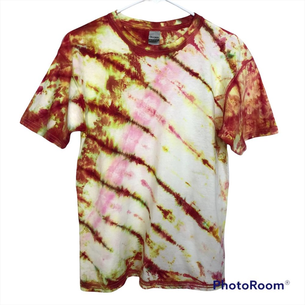 New Kids Tie-Dye T-Shirt | Dark Red/White/Lime | X-Large